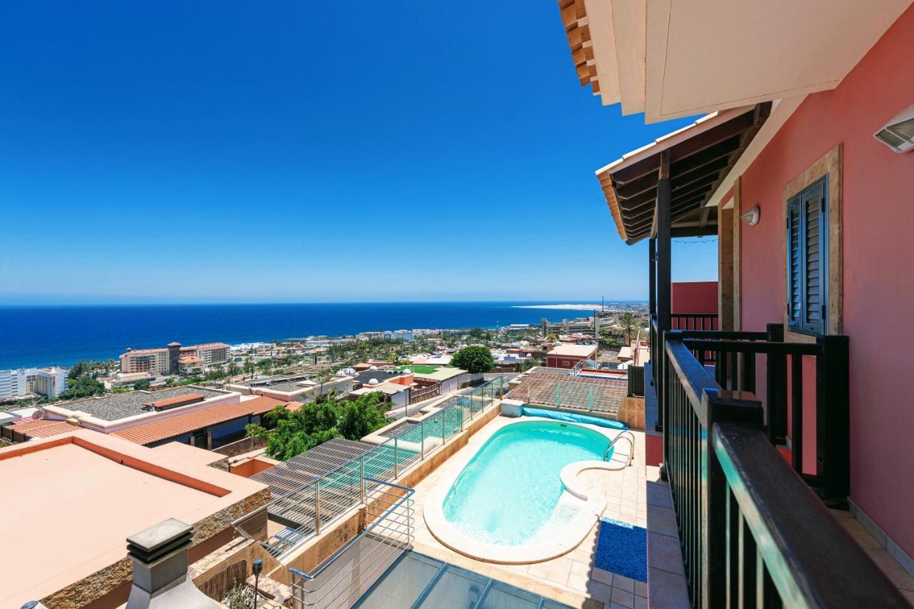 Luxury 5 Star Villa Violetta With Amazing Sea View, Jacuzzi And Heated Pool San Agustin  Exterior photo